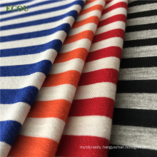 2019 new design pretty knitted rayon spandex yarn dyed y/d stripe single jersey fabric for underwear clothing